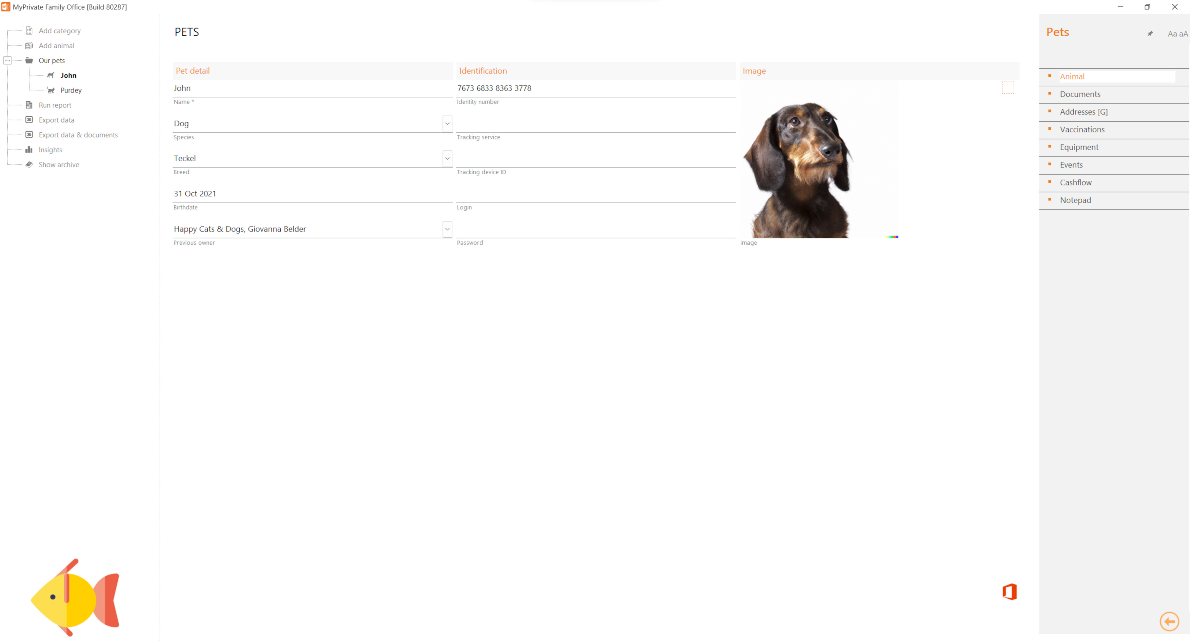 Animal master record and passport